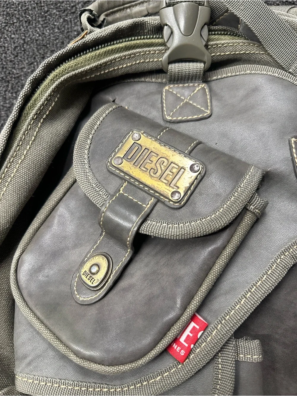 Diesel Backpack Bag Spare Parts Streetwear Techwear Gray Multipocket Strap